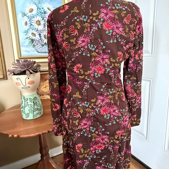 Johnny Was Embroidered Brown Cotton Coat Romantic Maximalist Medium Floral - Picture 2 of 9